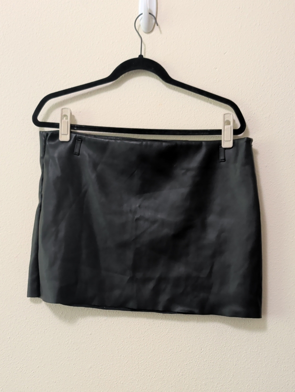 Mango Black Faux Leather Mini Skirt